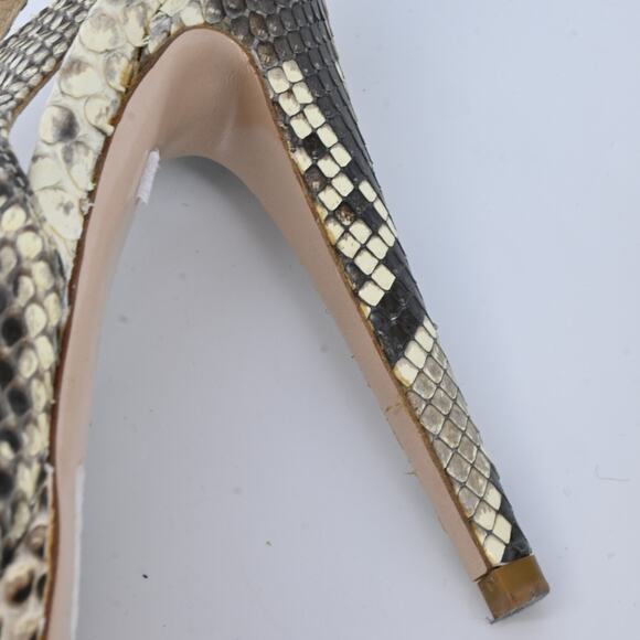 MIU MIU Snakeskin Platform Peep Toe Heels Size 39 - Picture 8 of 12